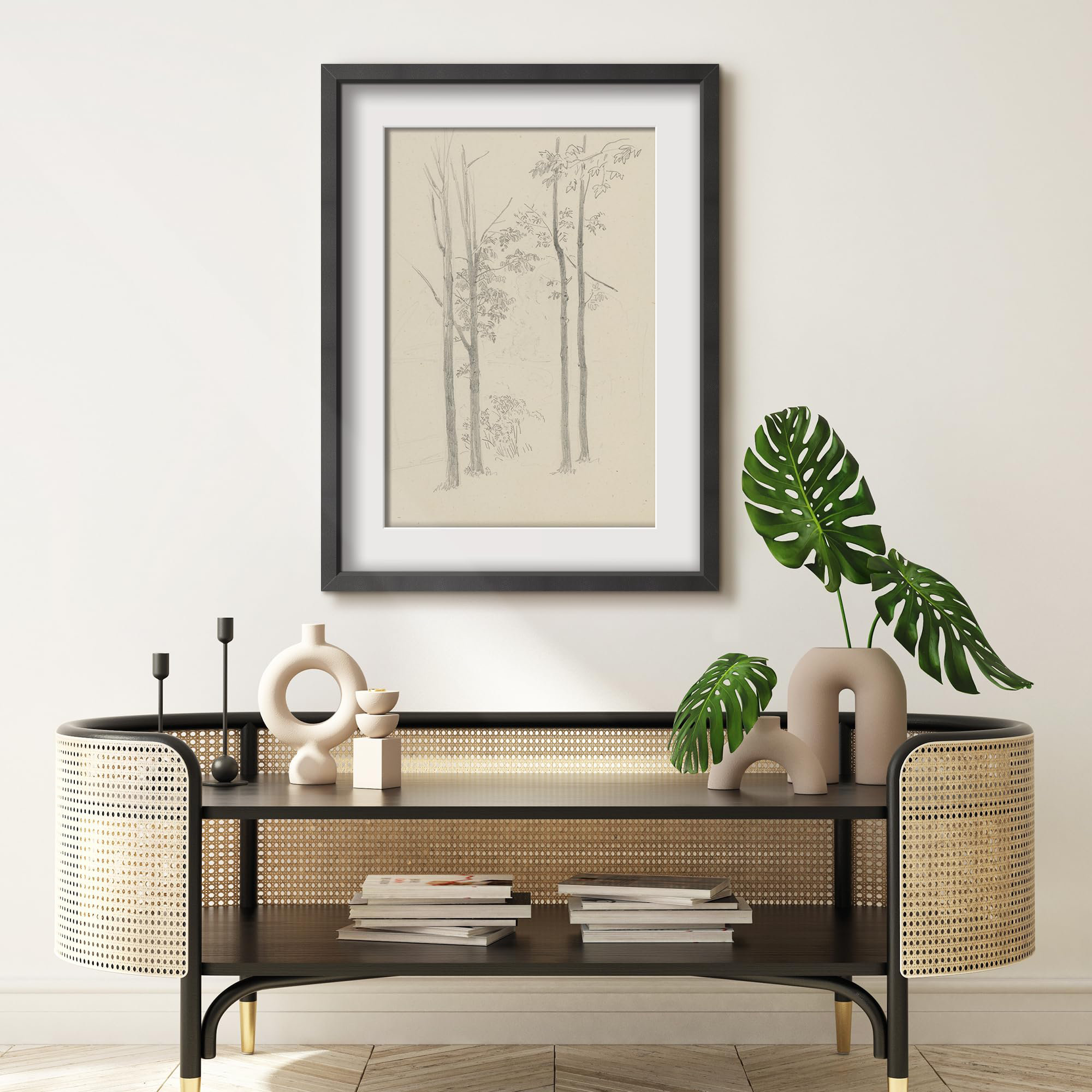 wall26 " Elegant Pencil Drawing Of Forest Trees " Wayfair